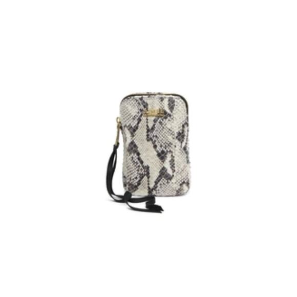 Aimee Kestenberg Gray/Bone/Black Genuine Leather Capri Crossbody Bag 6.5" x 4" - Picture 2 of 3